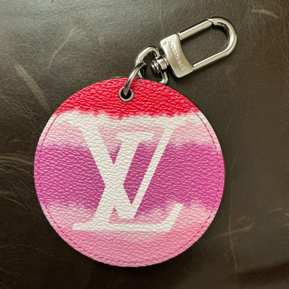 AUTH Louis Vuitton Red Escale Monogram Bag Charm/Mirror NWOT